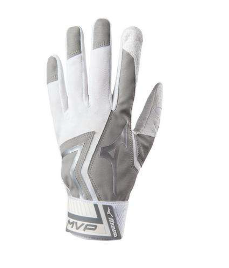 Mizuno MVP Batting Gloves (Adult Grey/White)
